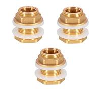 Katnetoly Raccordo un Paratia nel Massiccio, 3 Set 1/2 Pollici Femmina 3/4 Pollici Connettore Serbatoio Acqua nel Massiccio Filettato con Anelli nel Silicone