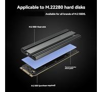 Katnetoly Raffreddatore per SSD M.2 NVMe con Dissipatore di in Alluminio per Disco Rigido M.2 SSD M2 2280, Colore Nero