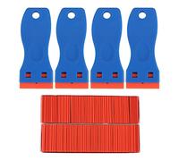 Katnetoly Raschietto per di Rasoio nel Plastica da 4 Pezzi e Lame da 200 Pezzi, Strumento per Rimuovere Etichette per, Guarnizioni e Vernici Finestra