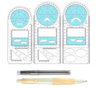 Katnetoly Righello Geometrico Multifunzionale, Modello di Disegno Geometrico, Strumento di Misurazione, Righelli per la Costruzione