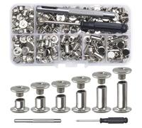Katnetoly Rivetti In Pelle con Chicago Rivetti A Vite Assortiti M5 di Rilegatura Chicago per Decorare Cinture Artigianali In PU (110 Pezzi) A