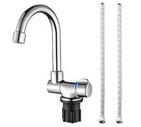 Katnetoly Rubinetto da Cucina Pieghevole con Rotazione un 360 Gradi Rubinetto per Acqua Miscelatore Monocomando per Acqua Calda e Fredda Rubinetto nel Rame per Barca