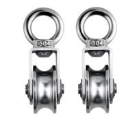 Katnetoly Ruota Puleggia per Puleggia Girevole In Acciaio Inossidabile Ruota di Trazione con Rotazione Silenziosa per Palestra di Sollevamento del 2 Pezzi