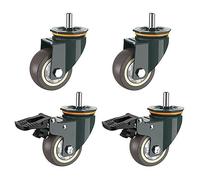 Katnetoly Ruote Girevoli, 4 Pezzi con Filettatura M16 per Carichi Pesanti, Universali, Girevoli A 360°, Sostitutivi del Carrello Naturale da 3 Pollici