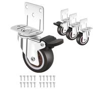 Katnetoly Ruote Laterali, Set di 4 Ruote con Freno, Ruote Piccole A Forma di L per Mobili, Ruote per Armadi, 1,5 Pollici (A Forma di L)