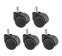 Katnetoly Ruote per caster da 50 mm con rotelle per sedie da ufficio - Set di 5 - Nero