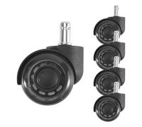 Katnetoly Ruote per Sedia da Ufficio da 5 Pezzi, Ruote Girevoli da Scrivania Morbide e Silenziose di Ricambio da 2 Pollici Nere per Sedia da e da Gioco, Rotolamento Resistente e Sicuro