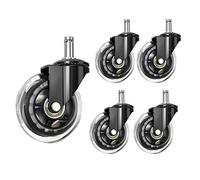 Katnetoly Ruote per Sedie da Ufficio con Gambo da 10 Mm, Compatibili con Sedie di Marca, Accessori di Ricambio per Pezzi di Ricambio da 3/8 Pollici Ruote per Sedie In Gomma, Set di 5