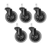 Katnetoly Ruote per Sedie In PU Set di 5 Ruote per Sedie da Ufficio, Penna da 11 mm X 22 Mm, Ruote per Sedie da Ufficio Durevoli Universali
