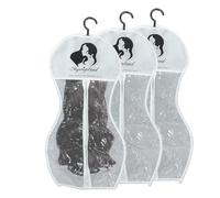 Katnetoly Sacchetti per Riporre Le Parrucche con Gancio,Gancio per Parrucche per Più Parrucche,Sacchetti Riporre Parrucche,Sacchetti Riporre Parrucche A Forma Clessidra,3 Pezzi,