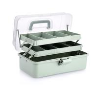 Katnetoly Scatola Portaoggetti Divisoria In Plastica A 3 Strati, Organizer per e Stoccaggio con Distanziatori Regolabili, Organizer Portatile con Maniglia