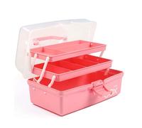 Katnetoly Scatola Portaoggetti Multiuso A Tre Strati da 12 Pollici, Scatola Portautensili Pieghevole/per Arti e Mestieri/Organizzatore per Articoli da Cucito