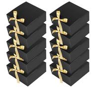 Katnetoly Scatole Regalo Nere da 10 Pezzi con Coperchi, Scatola per Proposte di Testimoni Dello Sposo 8X8X4 Pollici, Confezione Regalo Nera di Lusso con Nastro per Scatola Nuziale