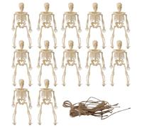 Katnetoly Scheletri per Decorazioni di Halloween, Figurine Mini Seleton da 12 Pezzi Decorazione di Halloween per Feste con Accessori per Case Stregate