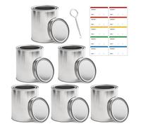 Katnetoly Secchi Vuoti con Coperchi da 1 Litro, Contenitori per Conservare la In Metallo, Confezione da 6 Pezzi.