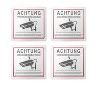 Katnetoly Segnale di Videosorveglianza, Proprietà Privata di Videosorveglianza, 15 X 15 cm Segnale di Avvertimento In Metallo per Videosorveglianza, Confezione da 4