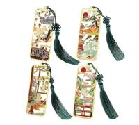 Katnetoly Segnalibri D'Arte 'Antico Palazzo Cinese, Segnalibri di Gatto Carpa Volante con Nappe, Regali per Gli Amanti Dei Libri