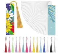 Katnetoly Segnalibro In Metallo Bianco con Sublimazione A Trasferimento Termico, Segnalibri Fai-Da-Te In Alluminio con Nappe Colorate per, Progetti Artigianali, Durevoli e Facili da Usare.