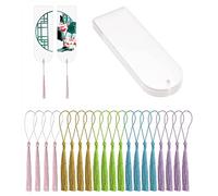 Katnetoly Segnalibro nel Acrilico Trasparente Segnalibro Ciondolo con Nappa un Colori Incompiuta DIY