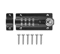 Katnetoly Serratura con Password Bullone Nero Chiusura un Scatto nel Metallo Antifurto Combinazione di Sicurezza Lucchetto un Cifre Hardware per Cancello nel Legno per La Casa All'Aperto