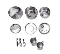 Katnetoly Set da Cucina da in Acciaio Inossidabile Argentato, Pentola da Pieghevole e Impilabile.