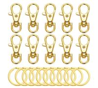 Katnetoly Set di 10 Ganci A Moschettone con, Set di Ganci A Moschettone con Moschettone, Set di Anelli con Moschettone A Uncino per