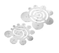 Katnetoly Set di 2 Utensili da Taglio Rotondi nel Pelle Righello nel Metallo Righello Cerchio Righello Cerchio nel Pelle Punzonatura nel Pelle