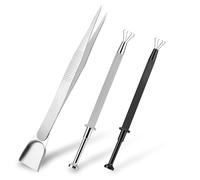 Katnetoly Set di 3 Pezzi Portautensili Grabbers Tool, Pinzette per Gioiellieri, Penna A Spruzzo, Pinzette per Gioielli In Metallo Argentato con 4 Grinfie, Ideali per Oggetti Minuscoli e Chip.