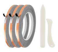 Katnetoly Set di 3 Rotoli di Nastro In Rame per Vetro Colorato con Raschietto In Plastica Incluso (0,2/0,23/0,27 Pollici X 36 Piedi), Ideale per Progetti Fai-Da-Te.