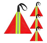 Katnetoly Set di 4 Bandiere di Avviso di Sicurezza Riflettenti Red Flag per Kayak, per Rimorchio Camion e Trasporto Carichi.