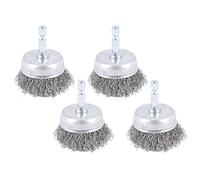 Katnetoly Set di 4 Spazzole un Tazza, per Trapano 1/4 di Pollice Pergolato 0,010 Pollici nel Acciaio al Carbonio Grosso- per Trapano un Filo da 2 Pollici