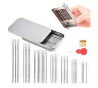 Katnetoly Set di 40 da Cucito, 7 Misure in Acciaio Inossidabile, con Infila e Puntaspilli Magnetico, per Ricamo e