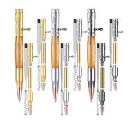 Katnetoly Set di 6 Penne Sottili, Set di Penne Girevoli In Legno Multicolore con Penna A Sfera Imbullonata con di Ricarica per Girevole In Legno DIY