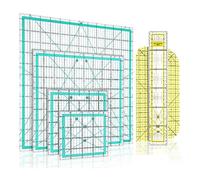 Katnetoly Set di 6 Pezzi di Regolo per Quilting, Regolo per Stiratura e Regolo in Acrilico Trasparente con Marcature Chiare