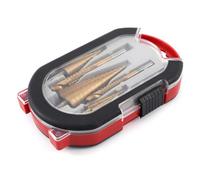 Katnetoly Set di 6 Punte da Trapano Seghettate A Gradini, Gambo Triangolare, Lega di Titanio Rivestita, Scanalatura Dritta, Scanalatura Seghettata