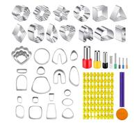 Katnetoly Set di 60 Utensili per Argilla, Formine per Argilla Polimerica per Realizzare Orecchini, 51 Forme per Argilla In Acciaio Inossidabile, Strumenti per Argilla