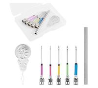 Katnetoly Set di 7 da Punzonatura, Kit da Ricamo con da Punzonatura, 5 Misure di Teste di da Punzonatura, Strumenti per Cucire e per Principianti Adulti