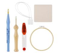 Katnetoly Set di 7 per Punzonatura, Kit di Ricamo per Punzonatura Regolabile con Strumento per da Cucito con Passante In Tessuto per Ricamo