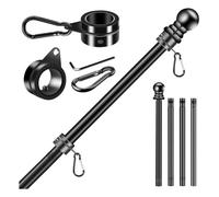 Katnetoly Set di Aste Portabandiera per di Casa, Portabandiera Rotante In Acciaio Inossidabile Ispessito da 6 Piedi con Anelli Rotanti per Portabandiera Staffa