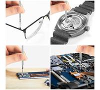 Katnetoly Set di Cacciaviti di Precisione A Taglio e Croce da 10 Pezzi di Dimensioni Diverse con Lame di Ricambio Extra Strumento per Orologiai per Gioielli Durevoli