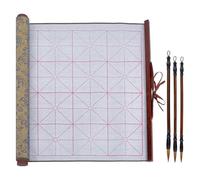 Katnetoly Set di Calligrafia Cinese Riutilizzabile con Panno per Scrittura Ad Acqua, Inchiostro, di 3 Pennelli per Calligrafia Tradizionale, Set da 2