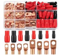 Katnetoly Set di Capicorda per Tubi 120 Pezzi Set di Capicorda per Tubi Kit di Capicorda per Tubi Terminali In Rame Stagnato con Fori per Bulloni, Connettore A Crimpare, Set di Capicorda