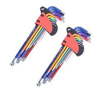 Katnetoly Set di Chiavi Esagonali Lunghe, Set di Chiavi Esagonali Metriche e Standard Chiave Esagonale con Punta Sferica, SAE da 1/16 A 3/8 di Facile Installazione