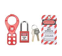 Katnetoly Set di Chiusure per, Kit di Blocco Tagout Design A 6 Fori Sicurezza A Prova di Manomissione per Apparecchiature Industriali (da 1,5 Pollici/38 Mm)