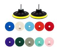 Katnetoly Set di Cuscinetti per Lucidatura un Diamante da 3 Pollici Kit di Lucidatura un Secco/un per Lucidatore per Smerigliatrice per Pavimento nel Marmo di Pietra di Granito