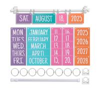 Katnetoly Set di Lavagna Calendario Flip con Supporto, Supporto per Calendario Regolabile Include 54 Schede Data