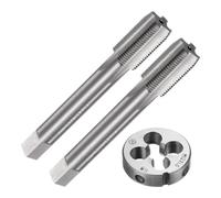 Katnetoly Set di Maschi e Filiere da 3 Pezzi, Maschi per Filettatura X 1 e Filiera Rotonda, Kit di Maschi e Filiere per Maschiare e Filettare per Bulloni e