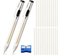 Katnetoly Set di Matite Colorate Ricaricabili, Penna A per Cucire e Matita da Sarto Bianca di Ricambio per Contrassegnare I Modelli di Tessuto