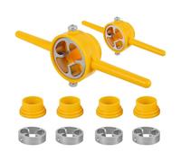 Katnetoly Set di Matrici NPT da 6 Pezzi, Strumento per La Creazione di Filetti In PVC, Strumento Idraulico per Infilare Tubi, Set di Matrici Rotonde NPT Manuali per Tubi In PVC, Giallo
