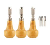 Katnetoly Set di Morse A Perno da 3 Pezzi con Manici In Legno di Acciaio Inossidabile con Mandrino di Precisione per La Creazione di Gioielli, Incisioni, Lavori su Metallo